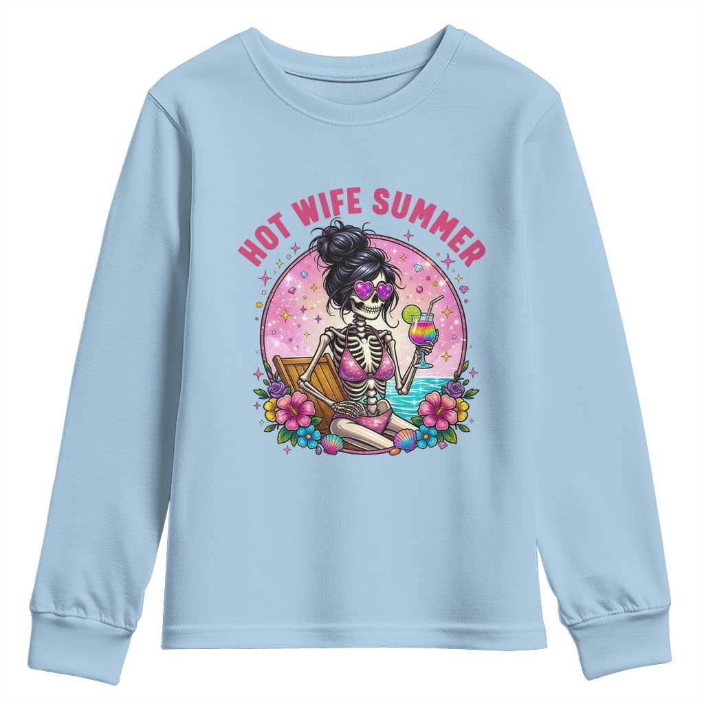 Hot Wife Summer Youth Sweatshirt Funny Newlywed Skeleton