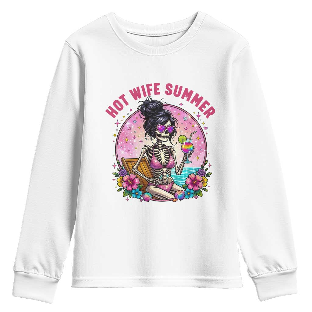 Hot Wife Summer Youth Sweatshirt Funny Newlywed Skeleton
