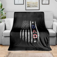 USA Patriotic Dad Throw Blanket Father's Day American Flag 4th of July