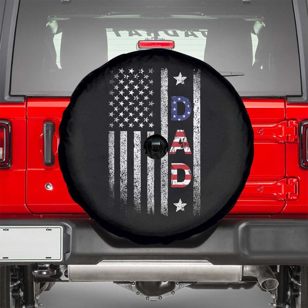 USA Patriotic Dad Spare Tire Cover Father's Day American Flag 4th of July