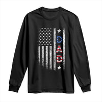 USA Patriotic Dad Long Sleeve Shirt Father's Day American Flag 4th of July