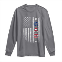 USA Patriotic Dad Long Sleeve Shirt Father's Day American Flag 4th of July