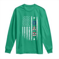 USA Patriotic Dad Long Sleeve Shirt Father's Day American Flag 4th of July