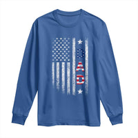 USA Patriotic Dad Long Sleeve Shirt Father's Day American Flag 4th of July