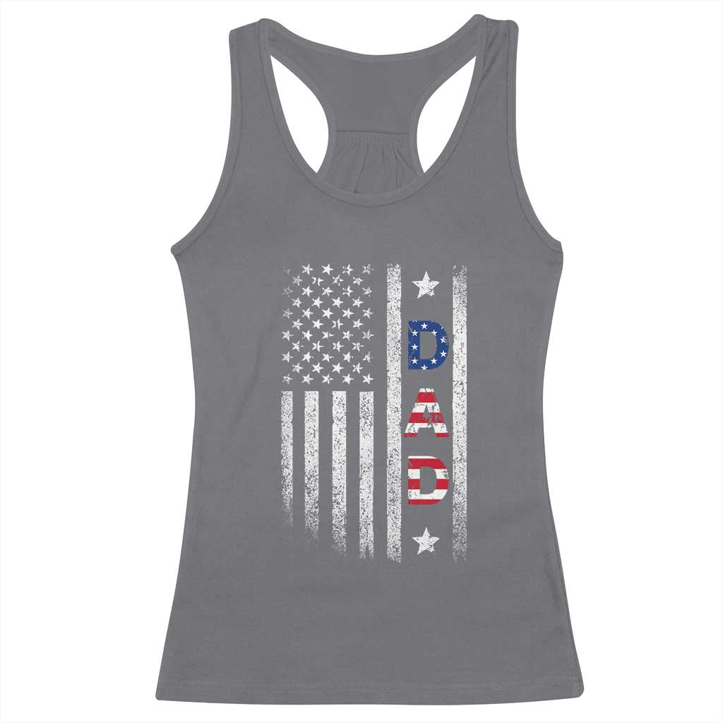 USA Patriotic Dad Racerback Tank Top Father's Day American Flag 4th of July