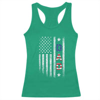 USA Patriotic Dad Racerback Tank Top Father's Day American Flag 4th of July