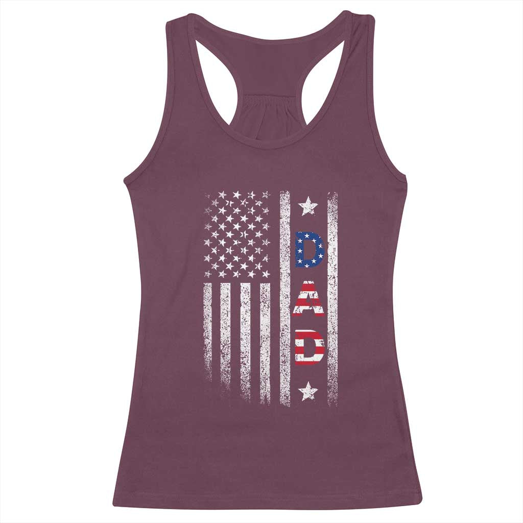 USA Patriotic Dad Racerback Tank Top Father's Day American Flag 4th of July