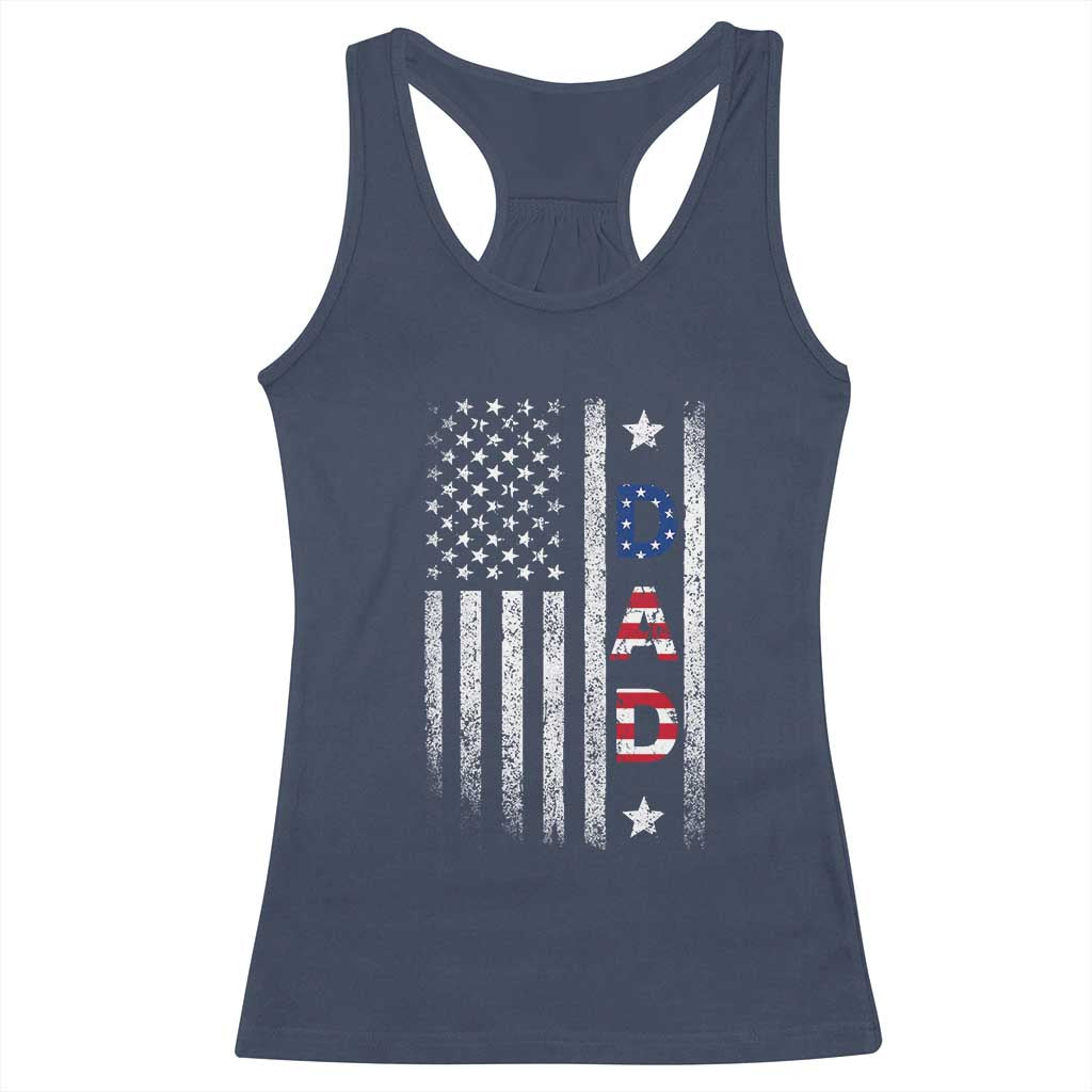 USA Patriotic Dad Racerback Tank Top Father's Day American Flag 4th of July