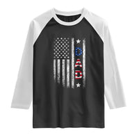USA Patriotic Dad Raglan Shirt Father's Day American Flag 4th of July