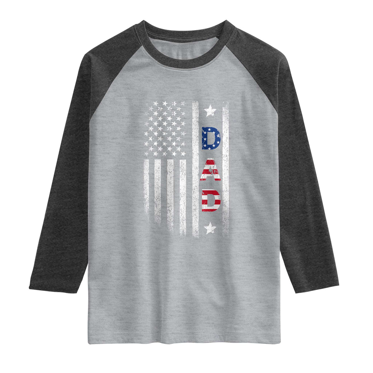 USA Patriotic Dad Raglan Shirt Father's Day American Flag 4th of July
