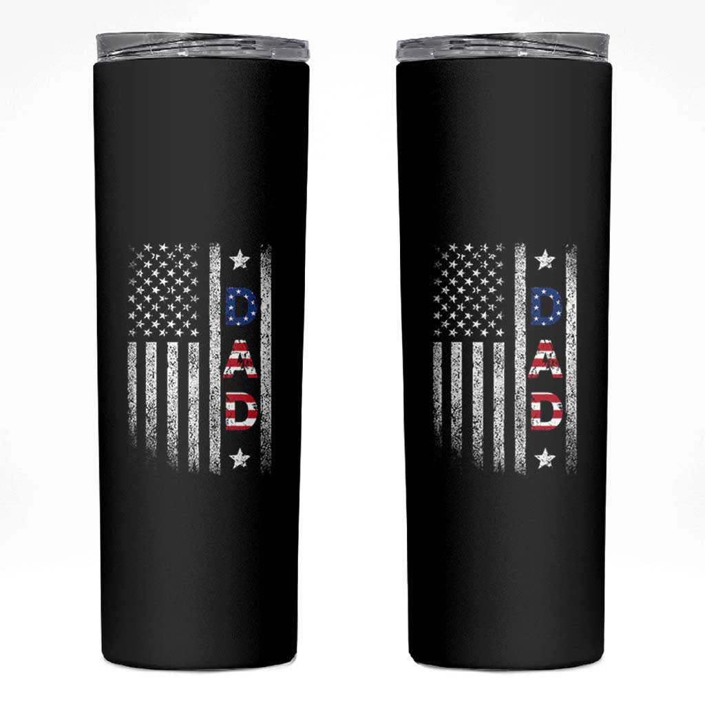 USA Patriotic Dad Skinny Tumbler Father's Day American Flag 4th of July