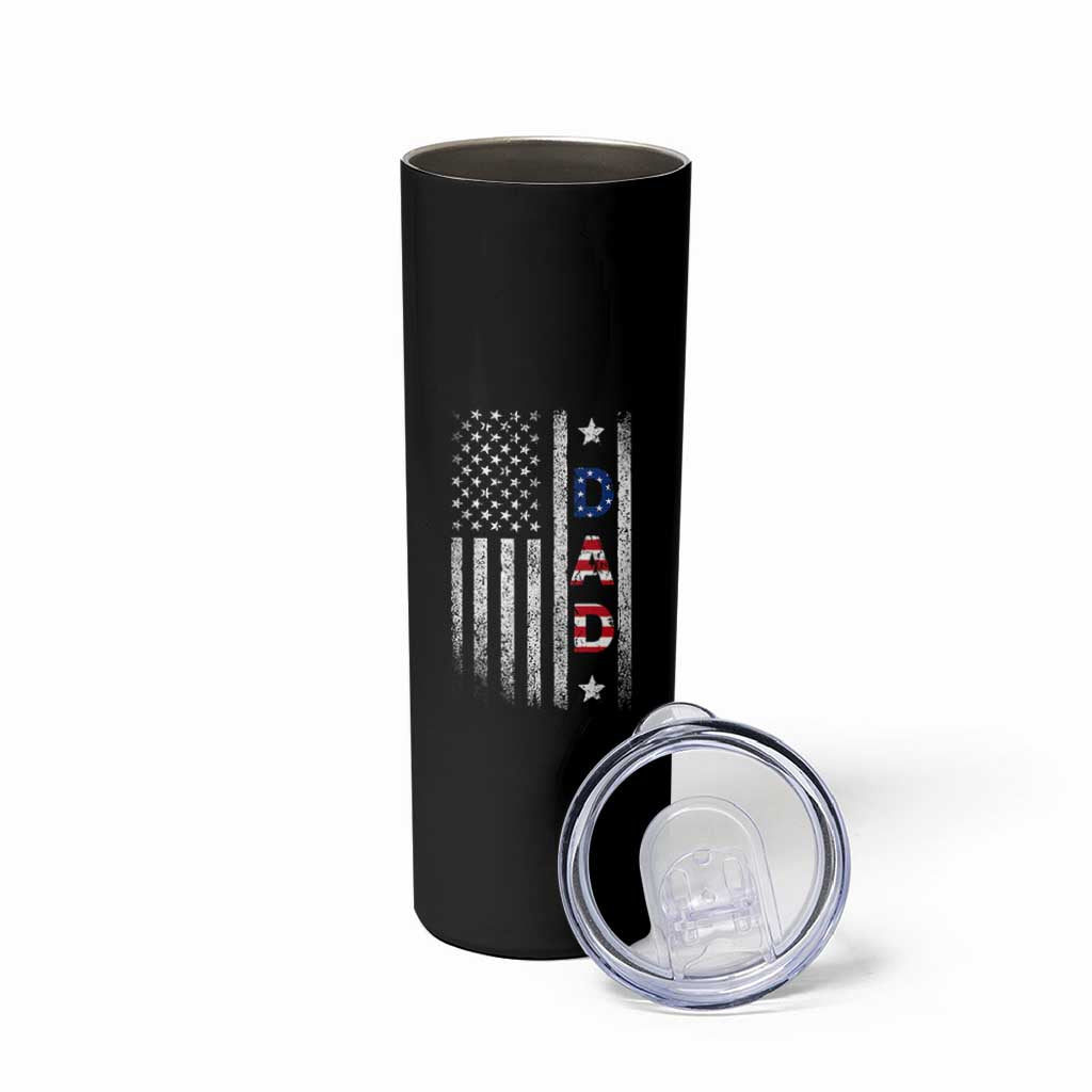 USA Patriotic Dad Skinny Tumbler Father's Day American Flag 4th of July