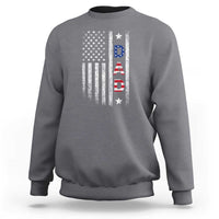 USA Patriotic Dad Sweatshirt Father's Day American Flag 4th of July