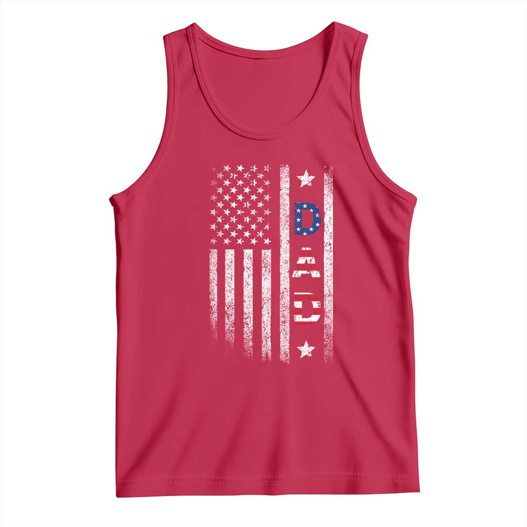 USA Patriotic Dad Tank Top Father's Day American Flag 4th of July