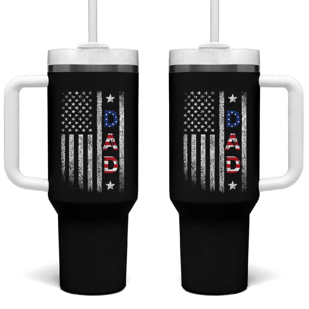 USA Patriotic Dad Tumbler With Handle Father's Day American Flag 4th of July