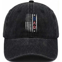 USA Patriotic Dad Washed Cotton Baseball Cap Father's Day American Flag 4th of July
