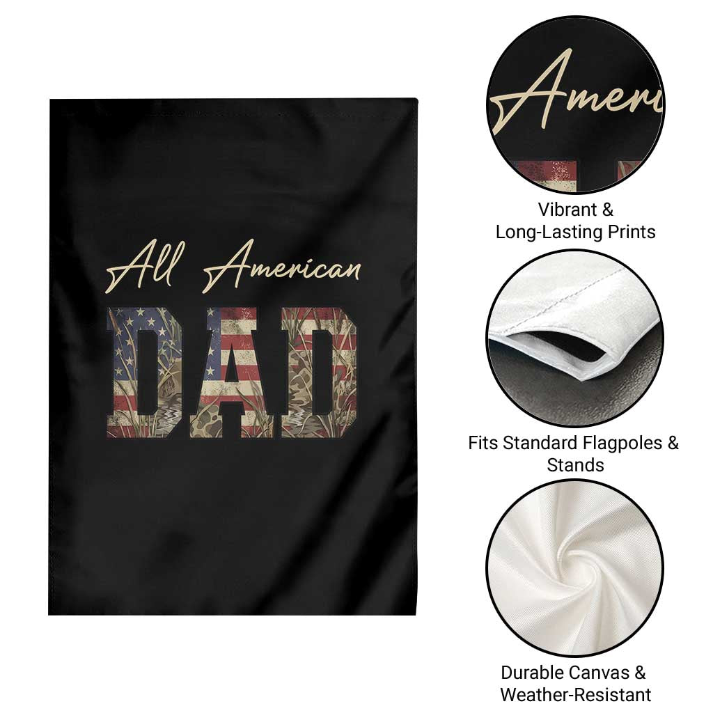 Retro All American Dad Garden Flag 4th of July Father's Day
