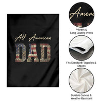 Retro All American Dad Garden Flag 4th of July Father's Day