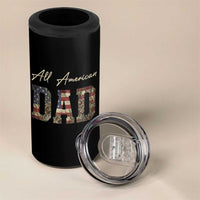 Retro All American Dad 4 in 1 Can Cooler Tumbler 4th of July Father's Day