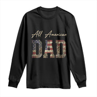Retro All American Dad Long Sleeve Shirt 4th of July Father's Day