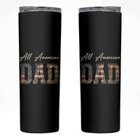 Retro All American Dad Skinny Tumbler 4th of July Father's Day
