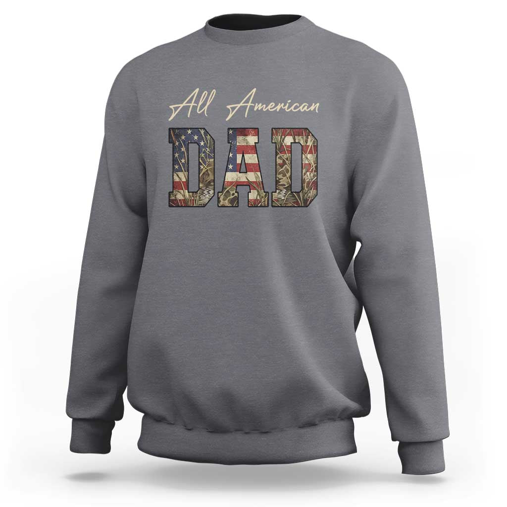 Retro All American Dad Sweatshirt 4th of July Father's Day