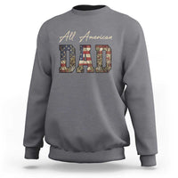Retro All American Dad Sweatshirt 4th of July Father's Day