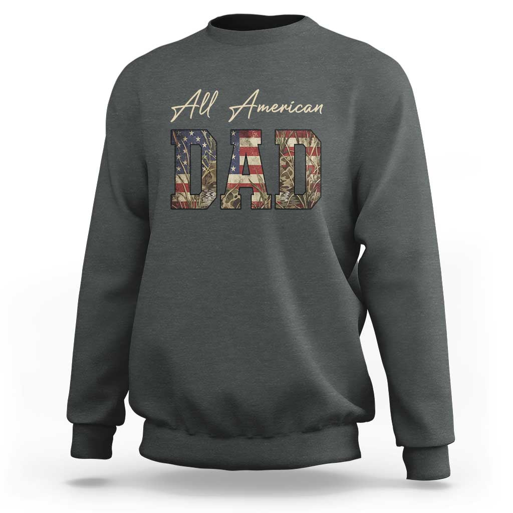 Retro All American Dad Sweatshirt 4th of July Father's Day
