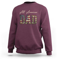 Retro All American Dad Sweatshirt 4th of July Father's Day