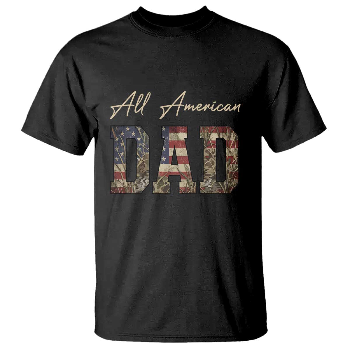 Retro All American Dad T Shirt 4th of July Father's Day