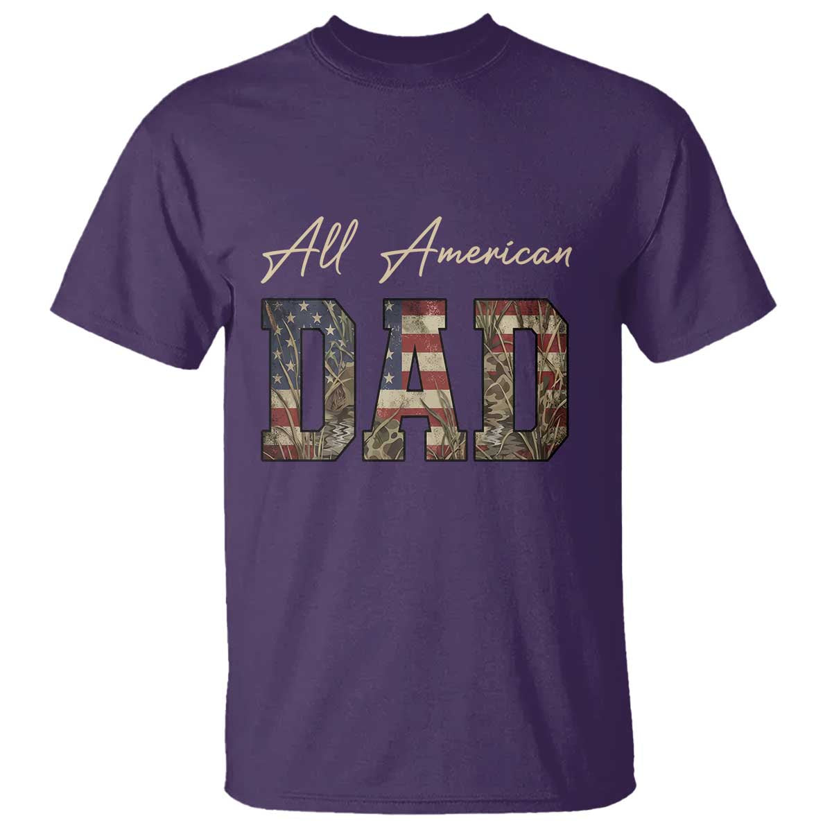 Retro All American Dad T Shirt 4th of July Father's Day