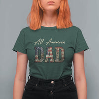 Retro All American Dad T Shirt For Women 4th of July Father's Day