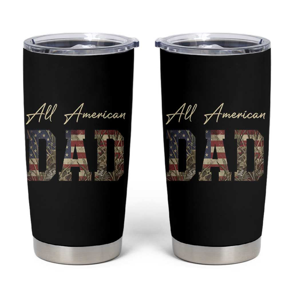 Retro All American Dad Tumbler Cup 4th of July Father's Day