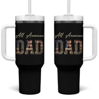 Retro All American Dad Tumbler With Handle 4th of July Father's Day