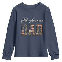 Retro All American Dad Youth Sweatshirt 4th of July Father's Day
