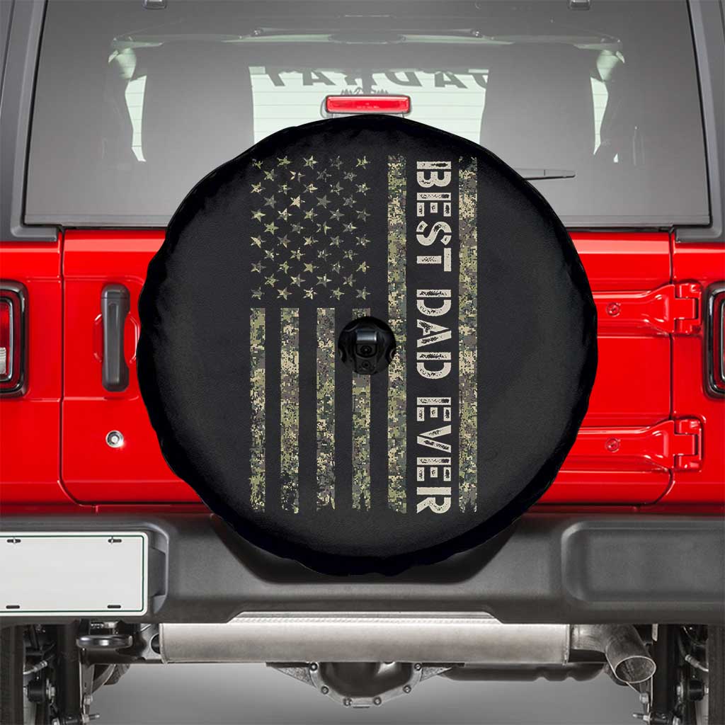 Best Dad Ever Spare Tire Cover Patriotic USA Flag 4th of July Camo American Flag Camouflage