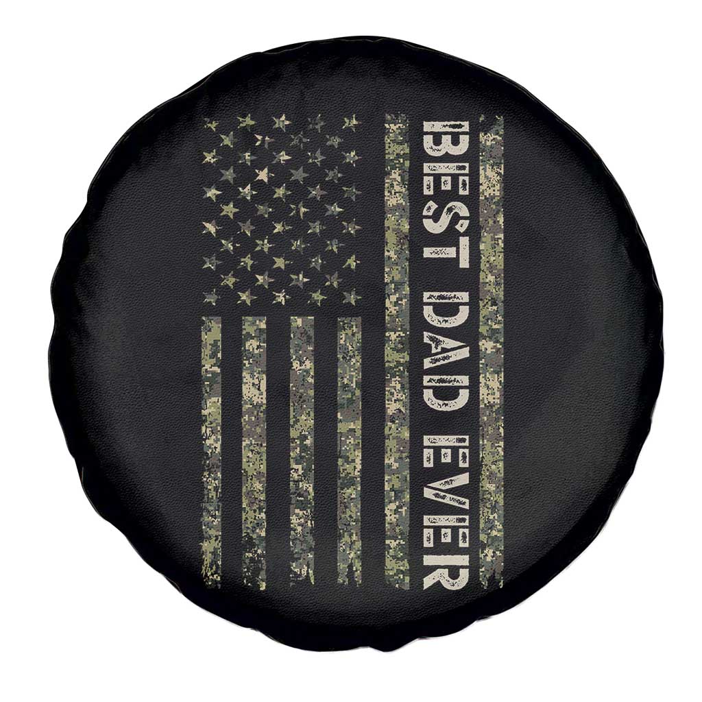 Best Dad Ever Spare Tire Cover Patriotic USA Flag 4th of July Camo American Flag Camouflage