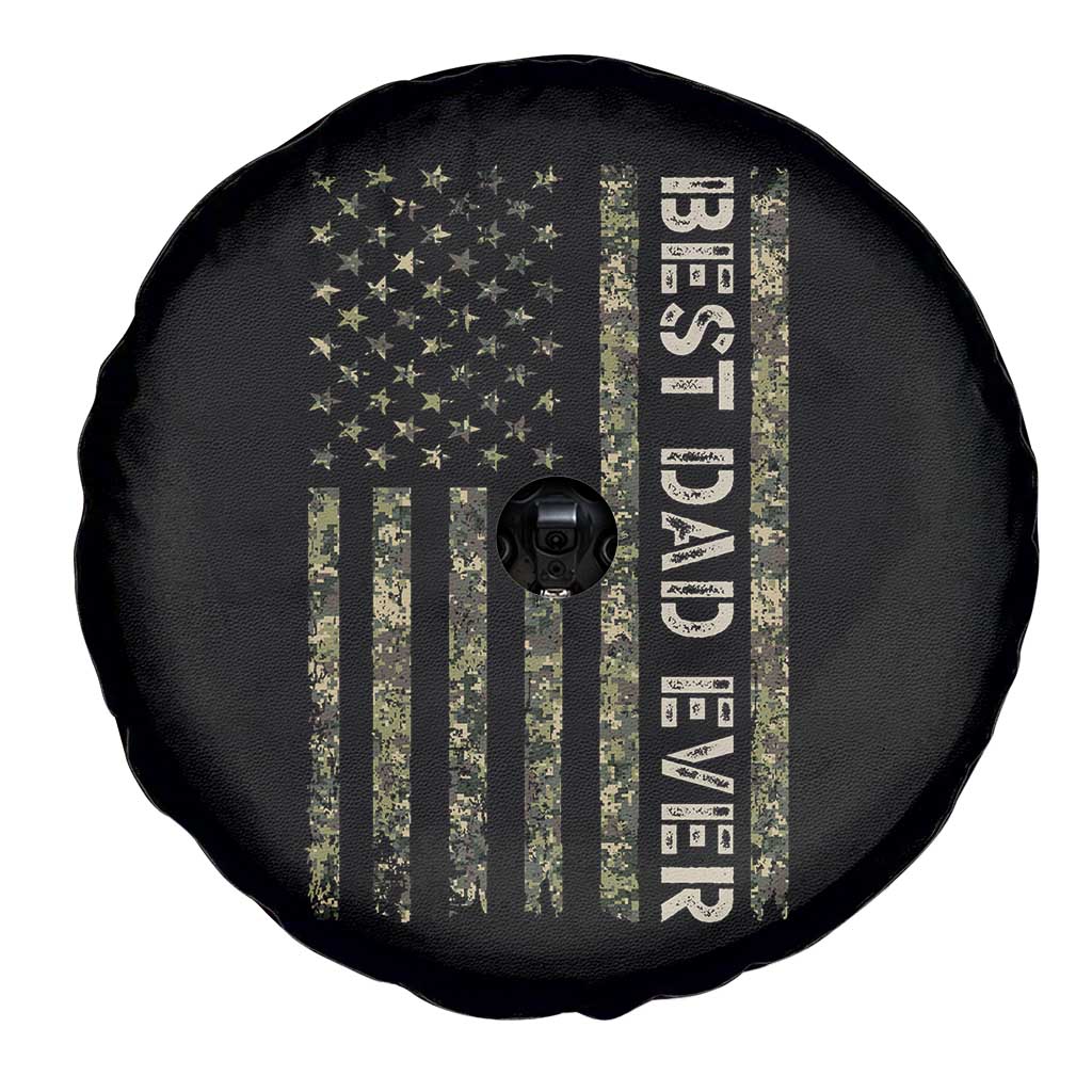 Best Dad Ever Spare Tire Cover Patriotic USA Flag 4th of July Camo American Flag Camouflage