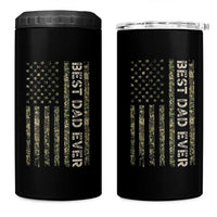 Best Dad Ever 4 in 1 Can Cooler Tumbler Patriotic USA Flag 4th of July Camo American Flag Camouflage