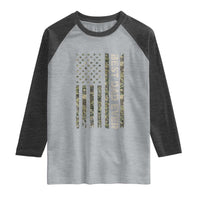Best Dad Ever Raglan Shirt Patriotic USA Flag 4th of July Camo American Flag Camouflage