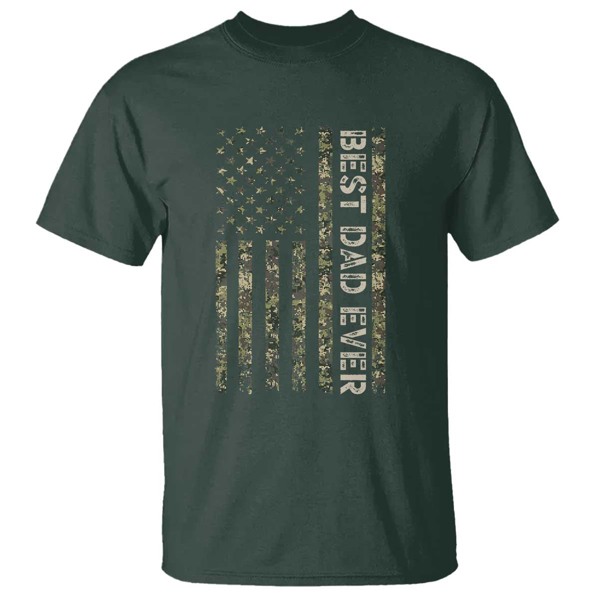 Best Dad Ever T Shirt Patriotic USA Flag 4th of July Camo American Flag Camouflage
