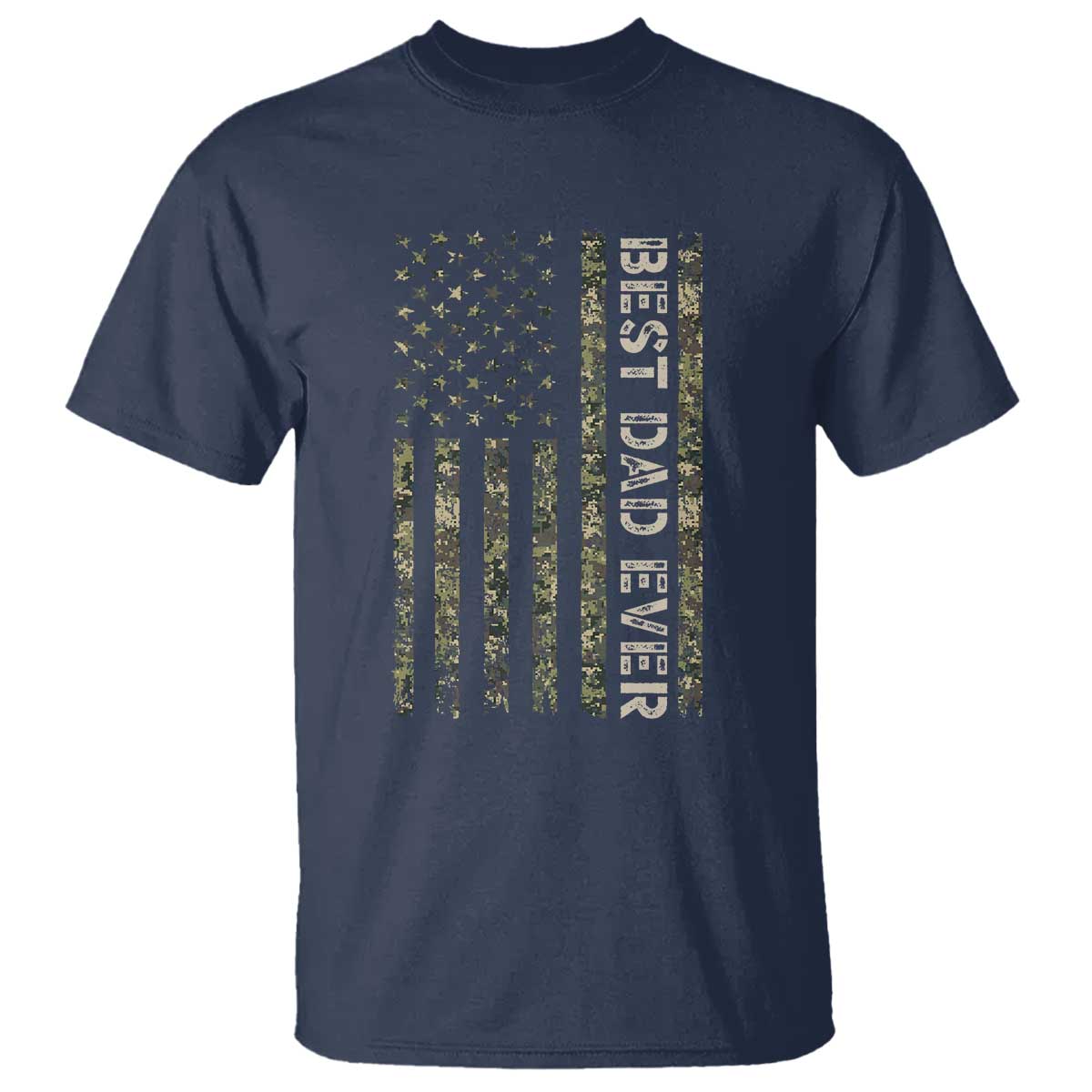 Best Dad Ever T Shirt Patriotic USA Flag 4th of July Camo American Flag Camouflage