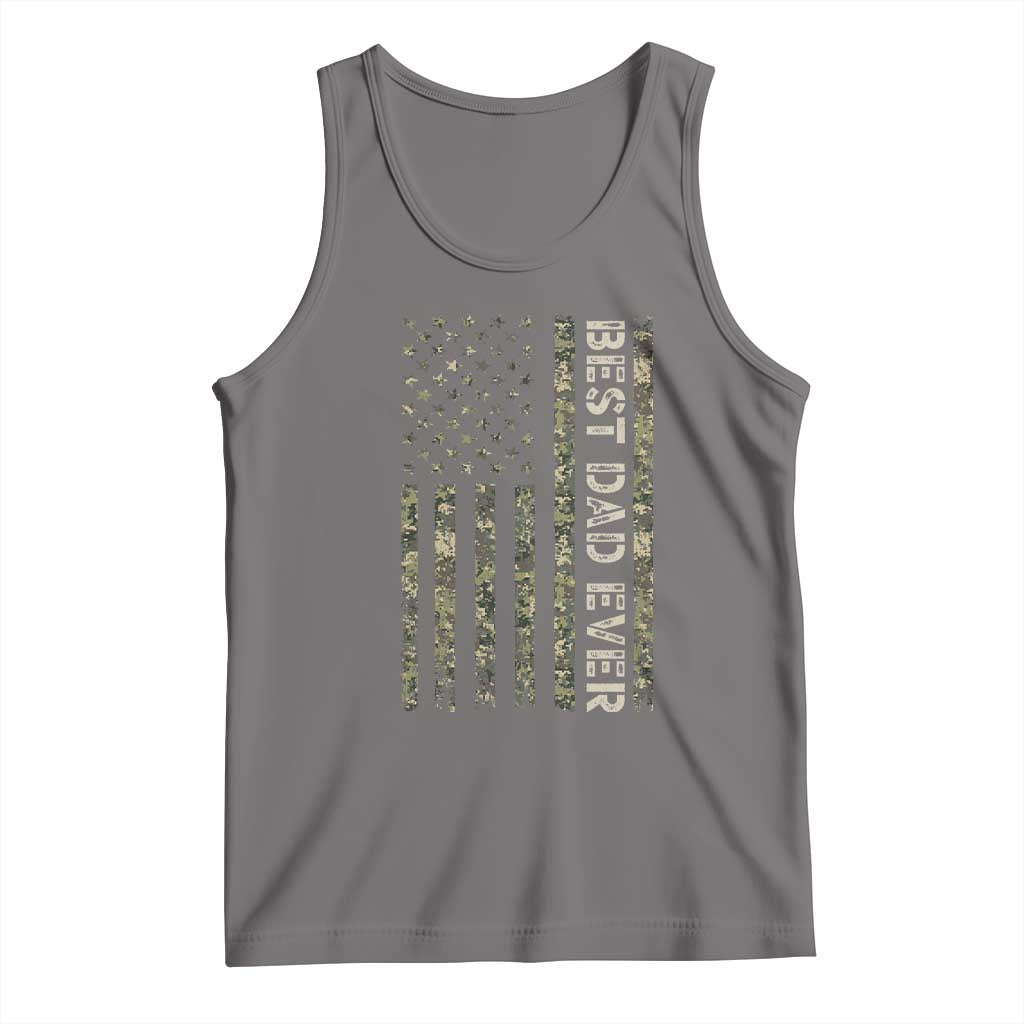 Best Dad Ever Tank Top Patriotic USA Flag 4th of July Camo American Flag Camouflage