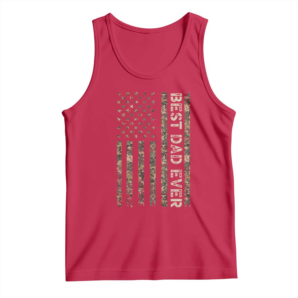 Best Dad Ever Tank Top Patriotic USA Flag 4th of July Camo American Flag Camouflage