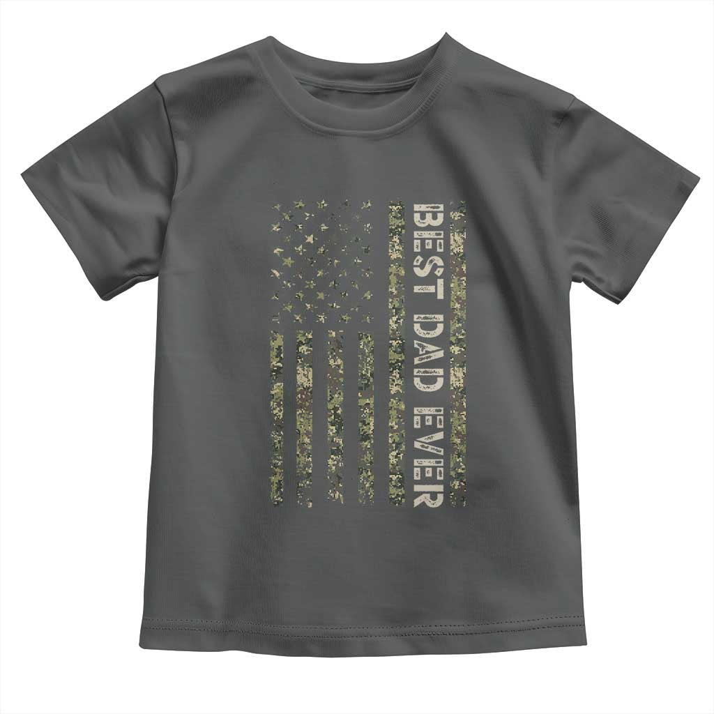 Best Dad Ever Toddler T Shirt Patriotic USA Flag 4th of July Camo American Flag Camouflage