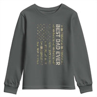Best Dad Ever Youth Sweatshirt Patriotic USA Flag 4th of July Camo American Flag Camouflage