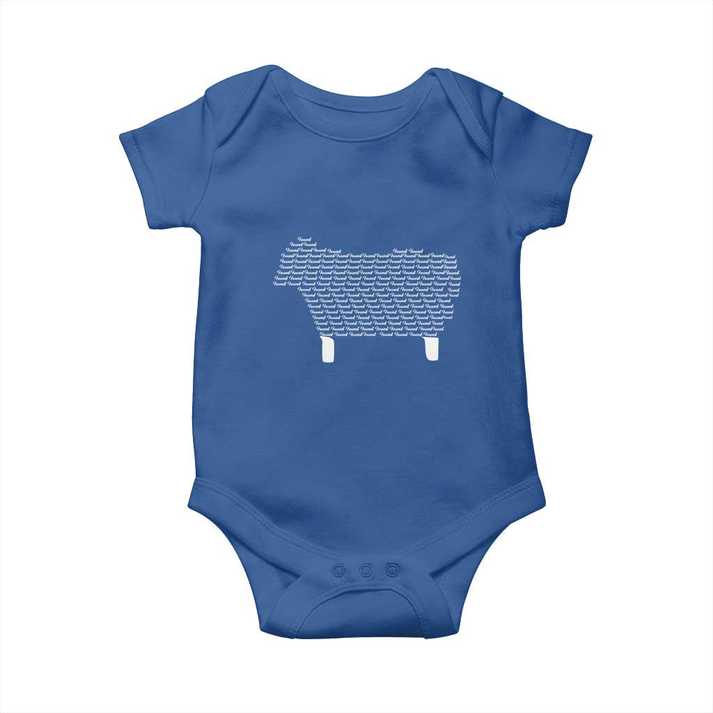 Found Minimalist Sheep Baby Onesie Christian Psalm 23 Lamb