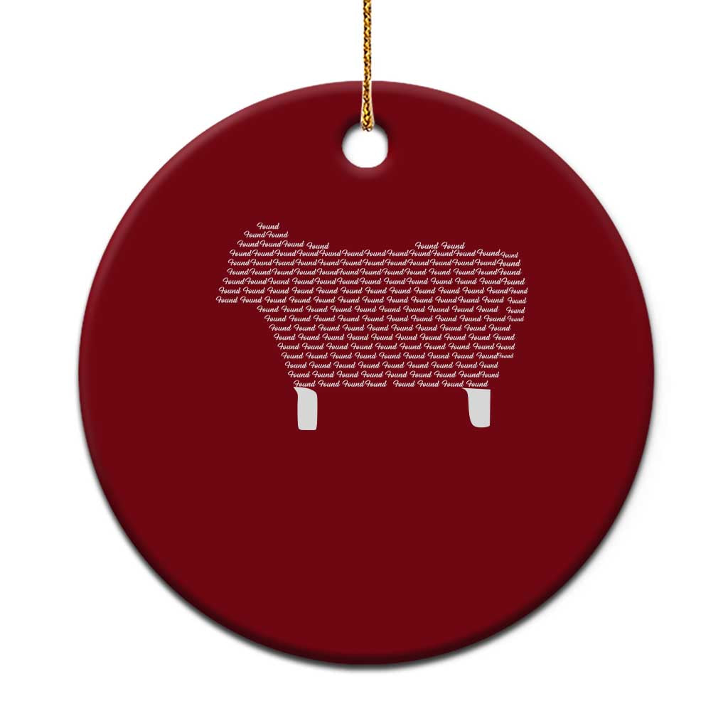 Found Minimalist Sheep Ceramic Ornament Christian Psalm 23 Lamb