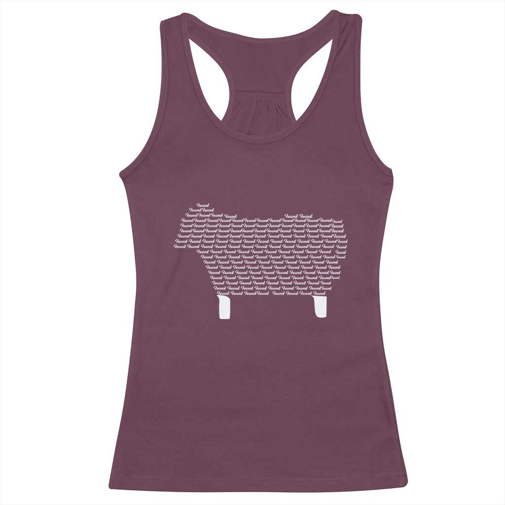 Found Minimalist Sheep Racerback Tank Top Christian Psalm 23 Lamb