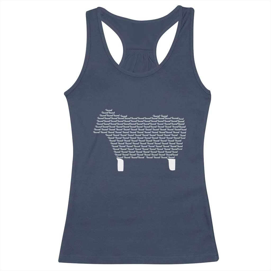Found Minimalist Sheep Racerback Tank Top Christian Psalm 23 Lamb